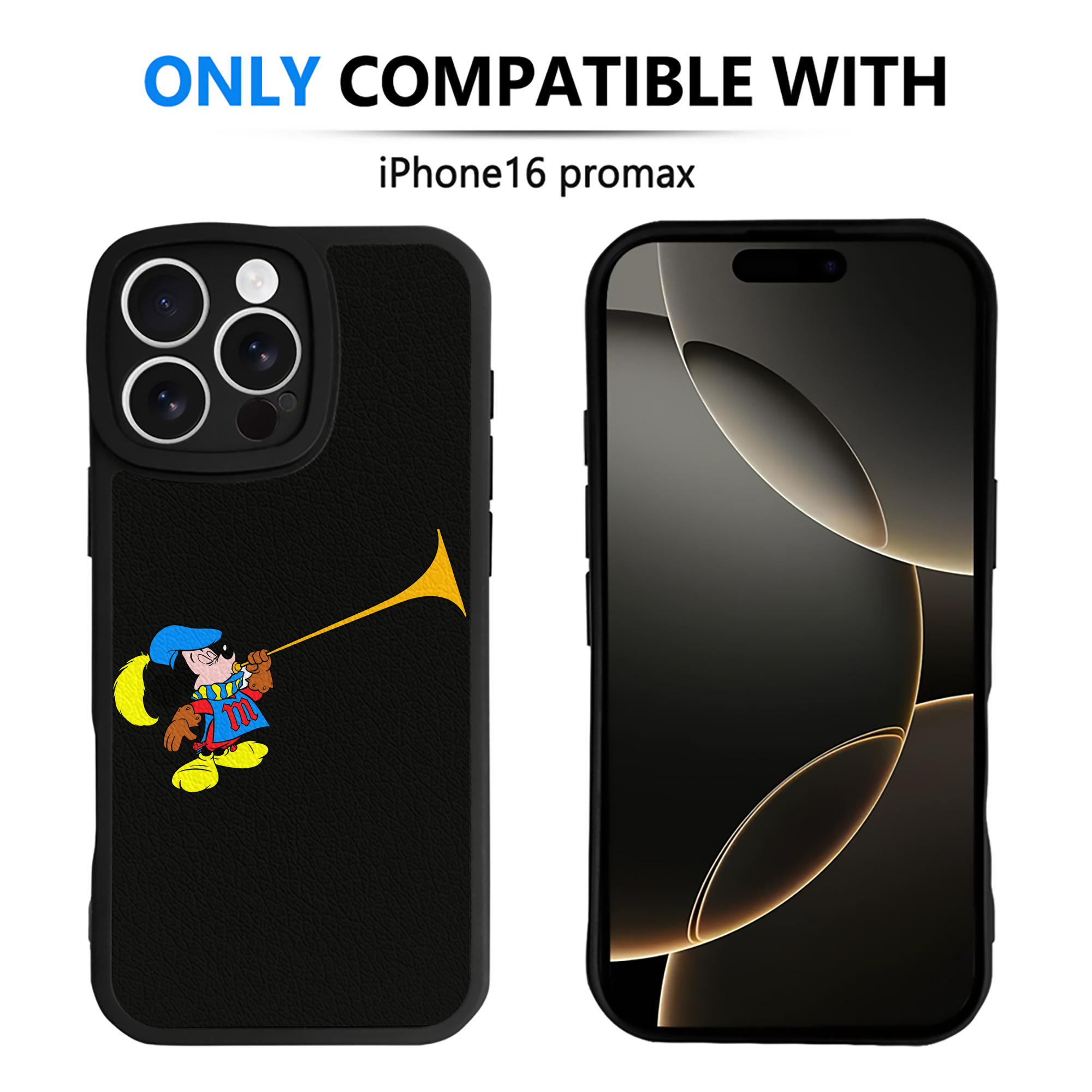 （画像用） ミッキーマウス Mickey Mouse 【iPhone 16シリーズ対応】シリコンスマホケース（レザー調） 材質：シリコン